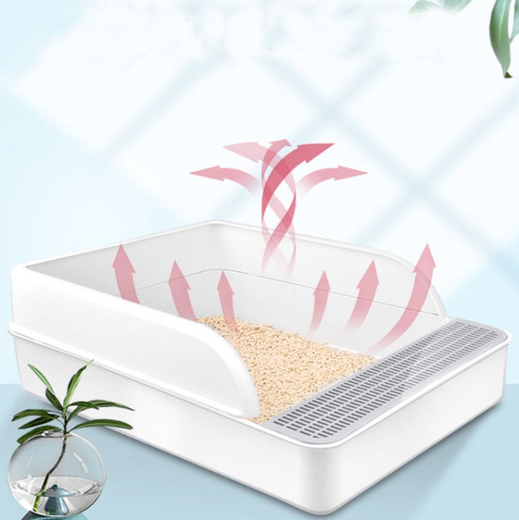 Caja de arena para gatos, lavabo cuadrado semicerrado para heces, inodoro para mascotas, Small, Large, Large Pink, Large Gray