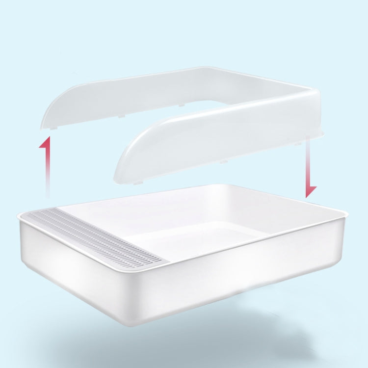 Caja de arena para gatos, lavabo cuadrado semicerrado para heces, inodoro para mascotas, Small, Large, Large Pink, Large Gray