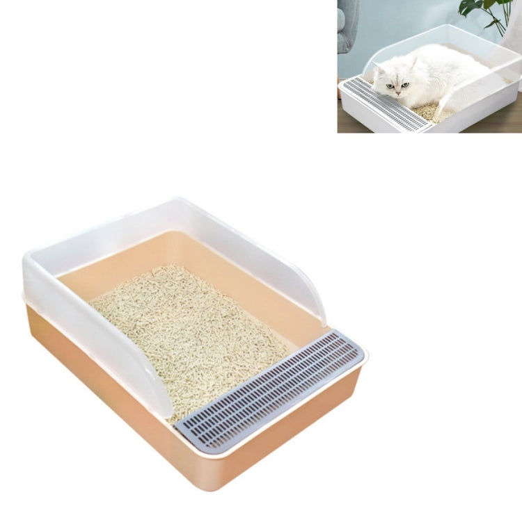 Caja de arena para gatos, lavabo cuadrado semicerrado para heces, inodoro para mascotas, Small, Large, Large Pink, Large Gray