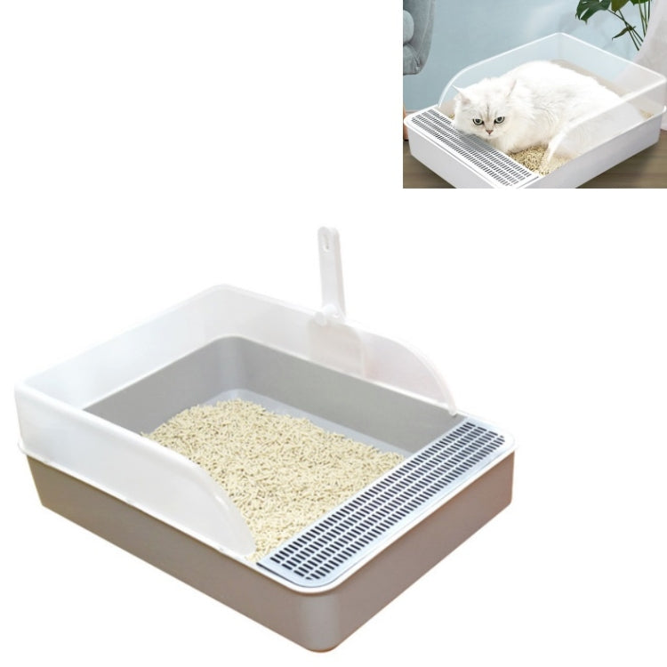 Caja de arena para gatos, lavabo cuadrado semicerrado para heces, inodoro para mascotas, Small, Large, Large Pink, Large Gray