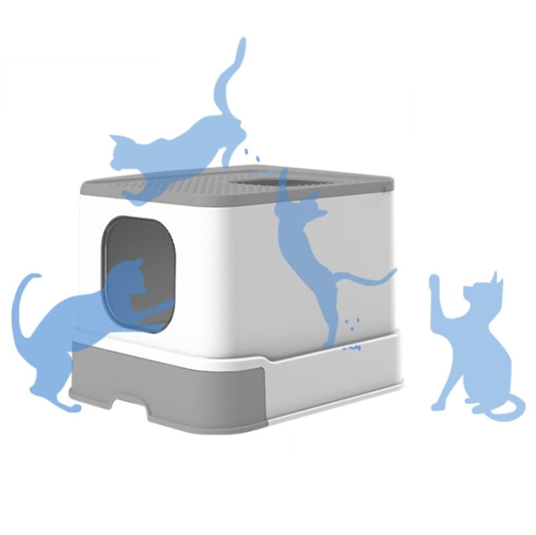 Caja de arena para gatos completamente cerrada con cajón superior Suministros para mascotas