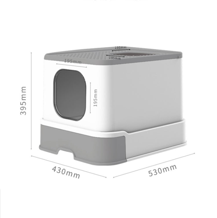 Caja de arena para gatos completamente cerrada con cajón superior Suministros para mascotas