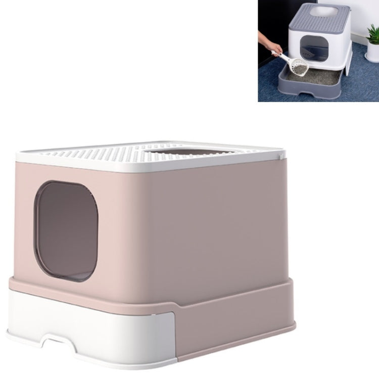Caja de arena para gatos completamente cerrada con cajón superior Suministros para mascotas