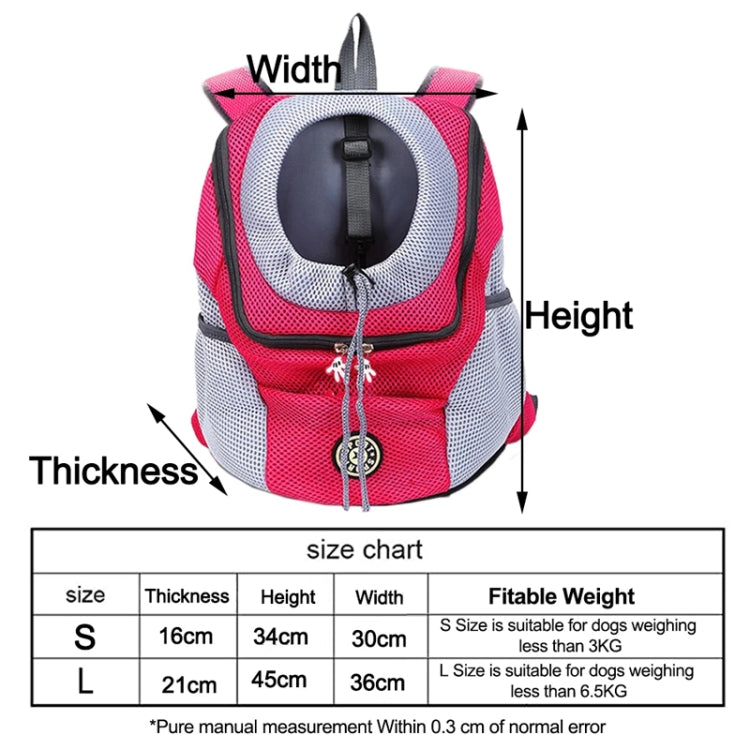 Bolsa de transporte para perros al aire libre, bolsa frontal, mochila de viaje portátil de doble hombro, mochila de malla con cabeza