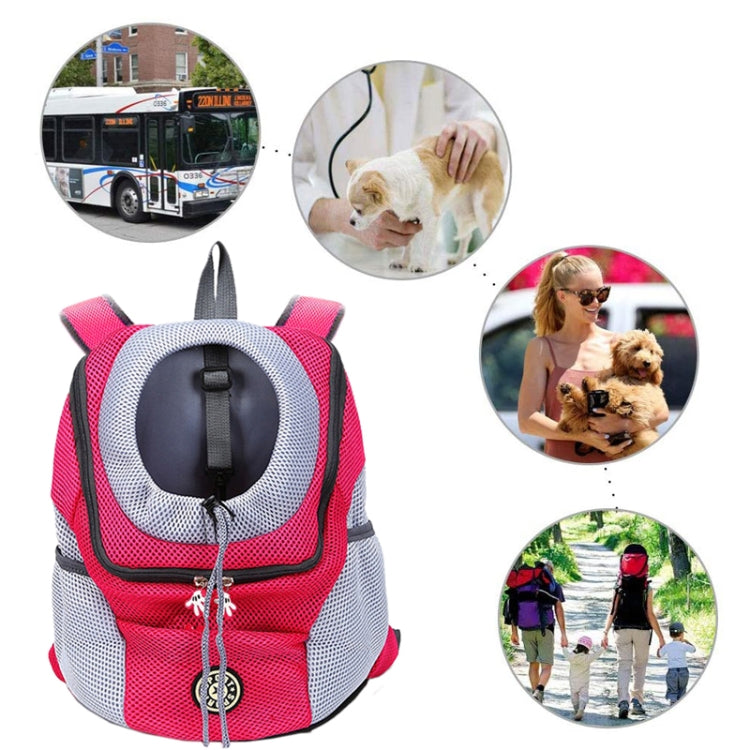 Bolsa de transporte para perros al aire libre, bolsa frontal, mochila de viaje portátil de doble hombro, mochila de malla con cabeza