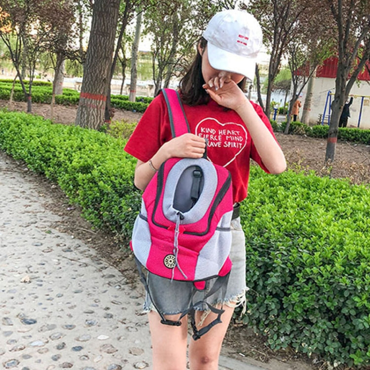 Bolsa de transporte para perros al aire libre, bolsa frontal, mochila de viaje portátil de doble hombro, mochila de malla con cabeza