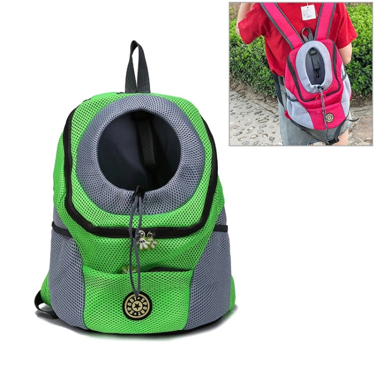 Bolsa de transporte para perros al aire libre, bolsa frontal, mochila de viaje portátil de doble hombro, mochila de malla con cabeza