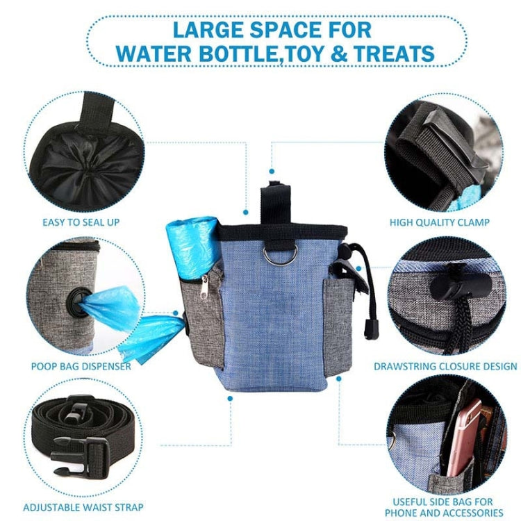 Bolsa de entrenamiento para perros, bolsa de basura para comida, aperitivos, bolsa de cintura para entrenamiento de salida para perros, bolsa de Entrenamiento para mascotas, Blue Waist Bag, Blue Waist Bag+Folding Bowl