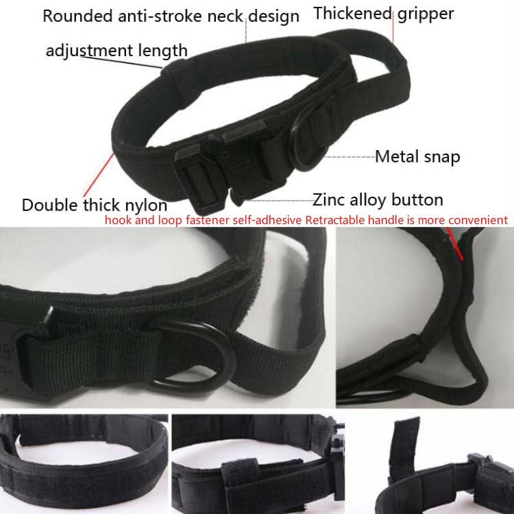 Collar para mascotas con cuello de tracción para perros grandes y medianos engrosados de nailon