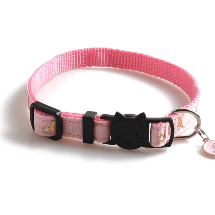 5 uds Collar para mascotas correas Collar para gato estrella luna con colgante, 1x28cm