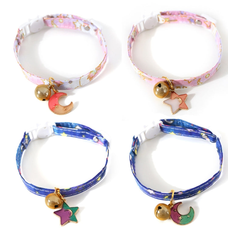4 Uds ajustable gato perro conejo hebilla de seguridad Collar accesorios para mascotas, S 17-32cm Moon, S 17-32cm Star