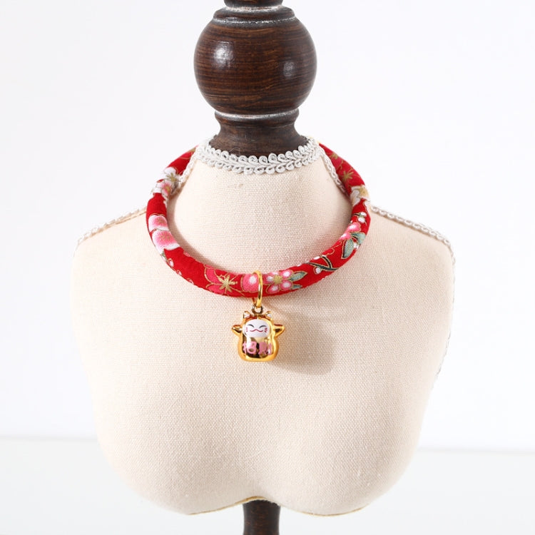 Collar ajustable para perro y gato con campana de cobre de gato de la suerte, 4 Uds., S 20-25cm, M 25-30cm