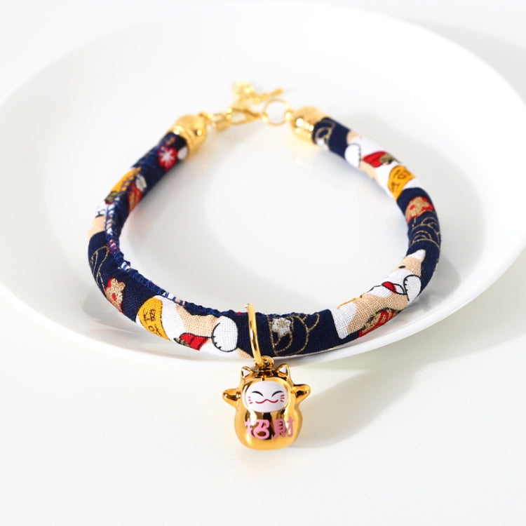 Collar ajustable para perro y gato con campana de cobre de gato de la suerte, 4 Uds., S 20-25cm, M 25-30cm