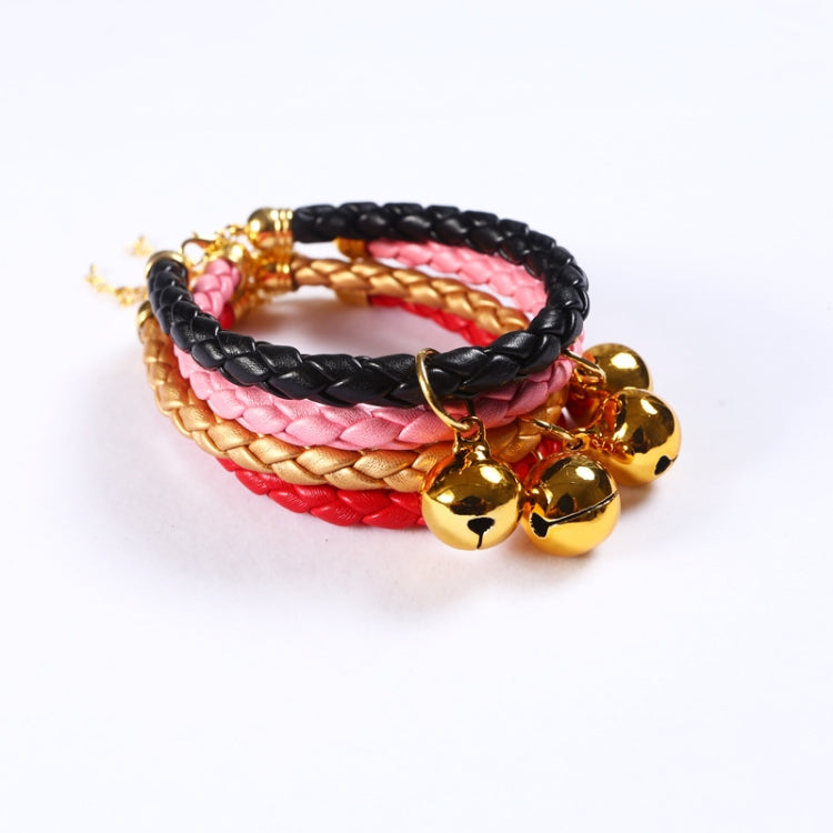 4 Uds. Collar de campana ajustable de cuero PU preparado para mascotas, gato, perro, conejo, Collar Simple, S 20-25cm