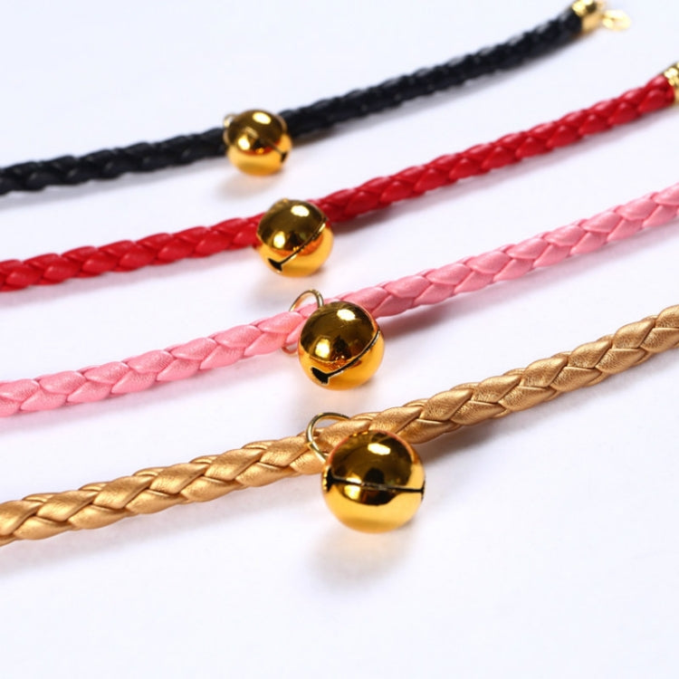 4 Uds. Collar de campana ajustable de cuero PU preparado para mascotas, gato, perro, conejo, Collar Simple, S 20-25cm