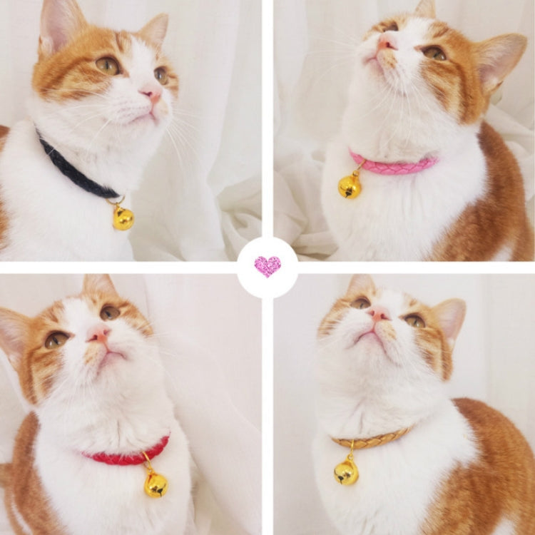 4 Uds. Collar de campana ajustable de cuero PU preparado para mascotas, gato, perro, conejo, Collar Simple, S 20-25cm