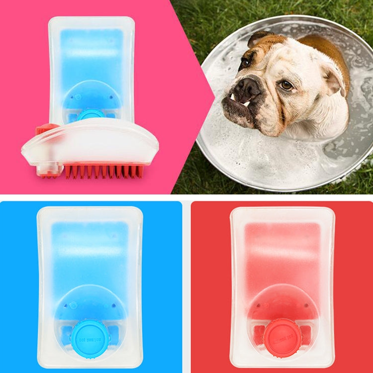2 en 1 Función Gel de ducha Cepillo de baño de masaje para perros Cepillo de baño de silicona para mascotas, Entrega de color al azar, Silicone Massage Bath Brush