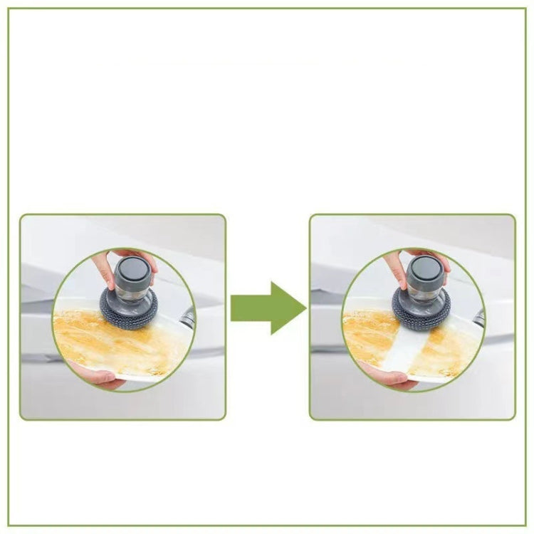 Cepillo de limpieza multifuncional tipo empuje, detergente de cocina, cepillo automático para lavavajillas, adición de líquido, 3 uds., Steel Ball Pot Brush, PET Pot Brush