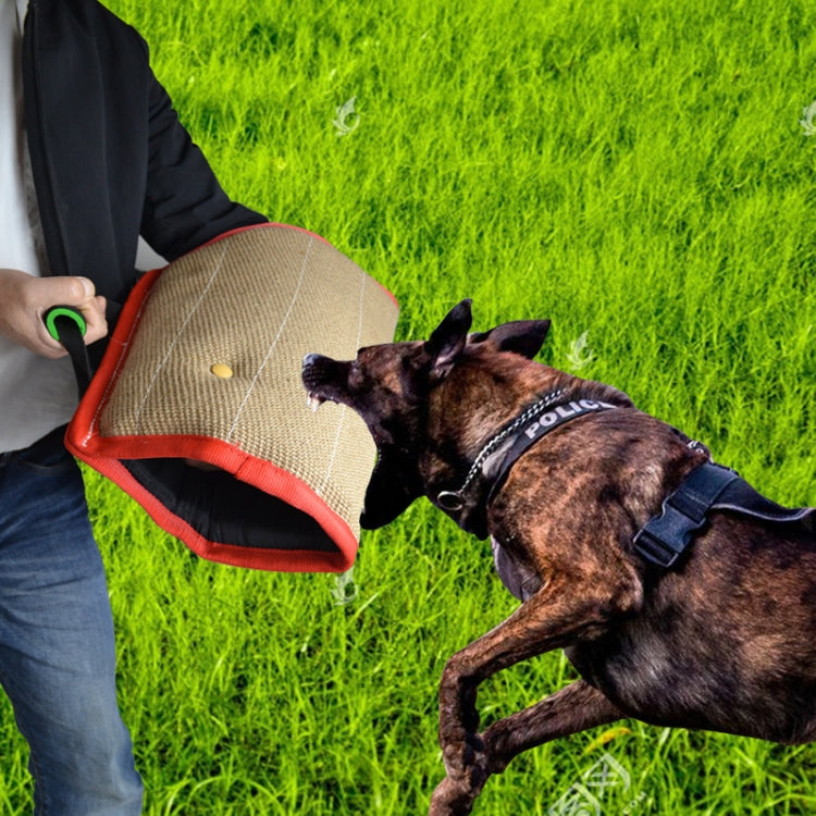 Protector de manga abierta para mordedura de perro de entrenamiento de yute de sarga roja Productos para mascotas, Red Twill Jute