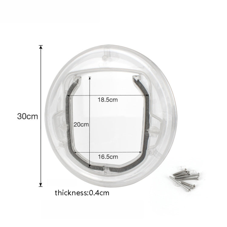 Suministros para mascotas, Material de PC, puerta de vidrio redonda, agujero para puerta de cachorro y gato, Transparent