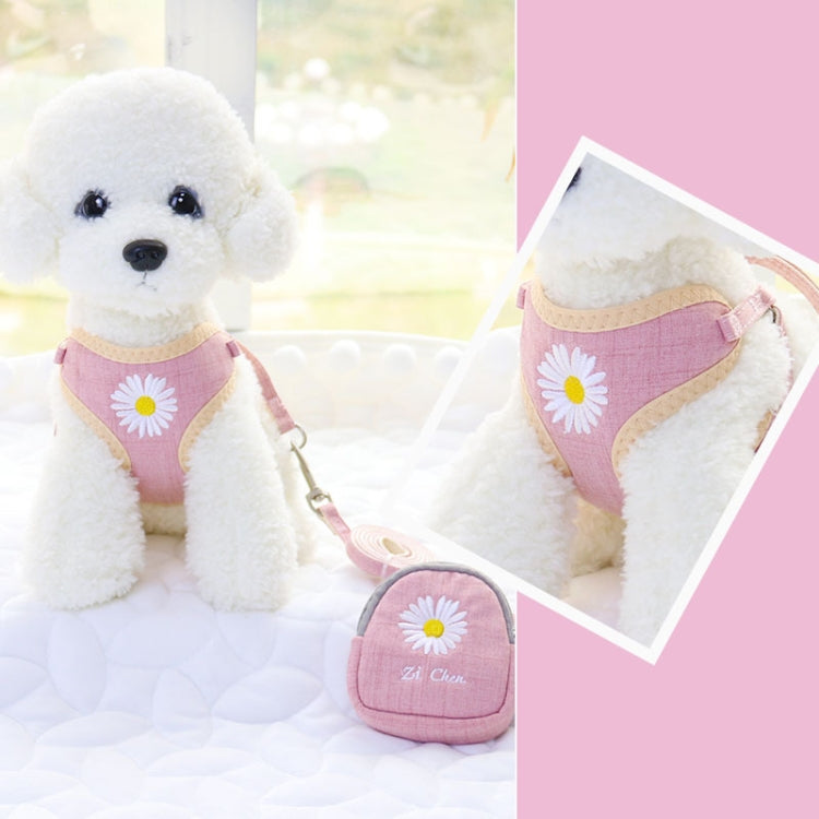 ZiChen Bordado liso Perro ?? Cuerda de tracción Correa para el pecho para mascotas, Tamaño:, S, M