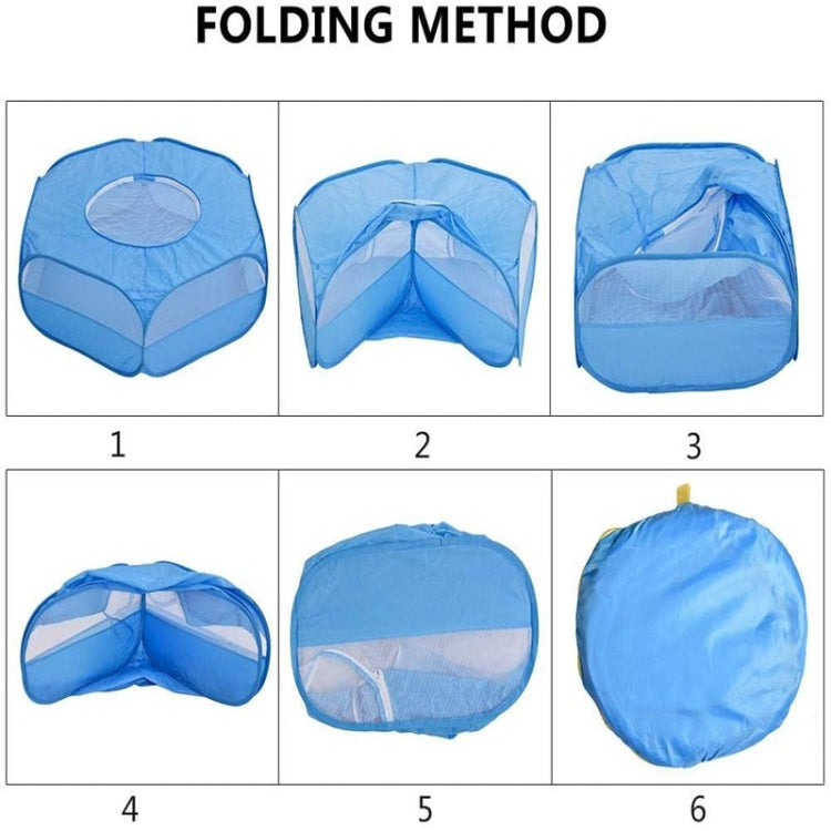 Valla para mascotas pequeña doblada Juego de entrenamiento al aire libre Tienda de animales pequeños para gatear, Especificación:, With Cover and Side Cloth (Black), With Cover and Side Cloth (Blue), With Side Cloth (Black), With Side Cloth (Blue)
