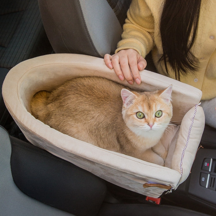 Almohadilla de cama portátil para mascotas con asiento de control central para automóvil