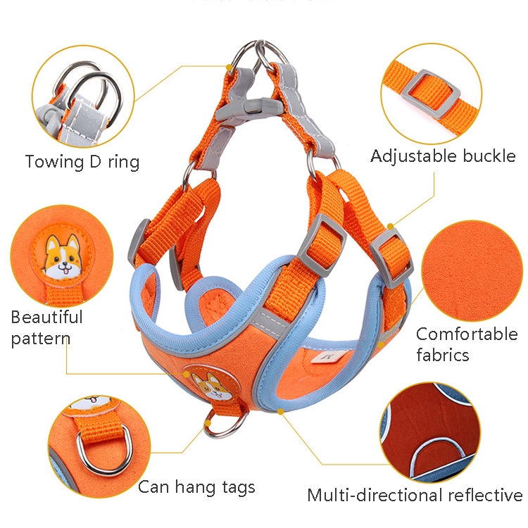BL-867 Pet Chest Straps Reflective Dog Traction Rope, Tamaño:, S, M, L, XL
