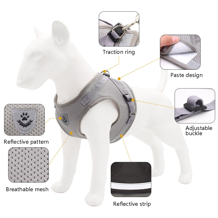 BL-844 Correas para el pecho para mascotas Cuerda reflectante y transpirable para perros, tamaño:, XS, S, M, L, XL