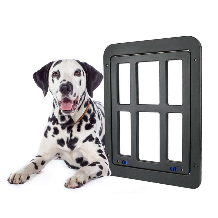 Puerta de ventana para mascotas de 34cm x 44cm, cueva para perros y gatos, puerta de celosía para mascotas antimosquitos, 34cmx 44cm Black