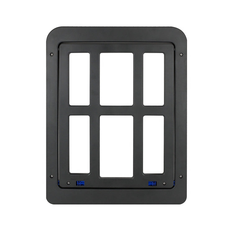 Puerta de ventana para mascotas de 34cm x 44cm, cueva para perros y gatos, puerta de celosía para mascotas antimosquitos, 34cmx 44cm Black