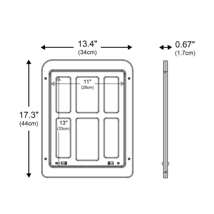 Puerta de ventana para mascotas de 34cm x 44cm, cueva para perros y gatos, puerta de celosía para mascotas antimosquitos, 34cmx 44cm Black