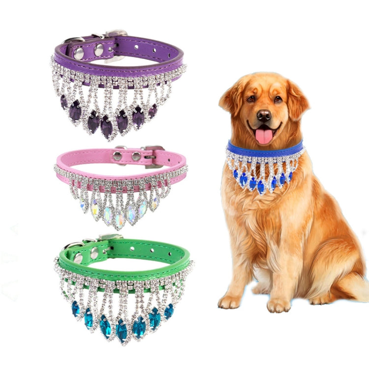 Collar de mascota de diamantes de imitación de gema Collar de mascota de gato cachorro, XS, S, M