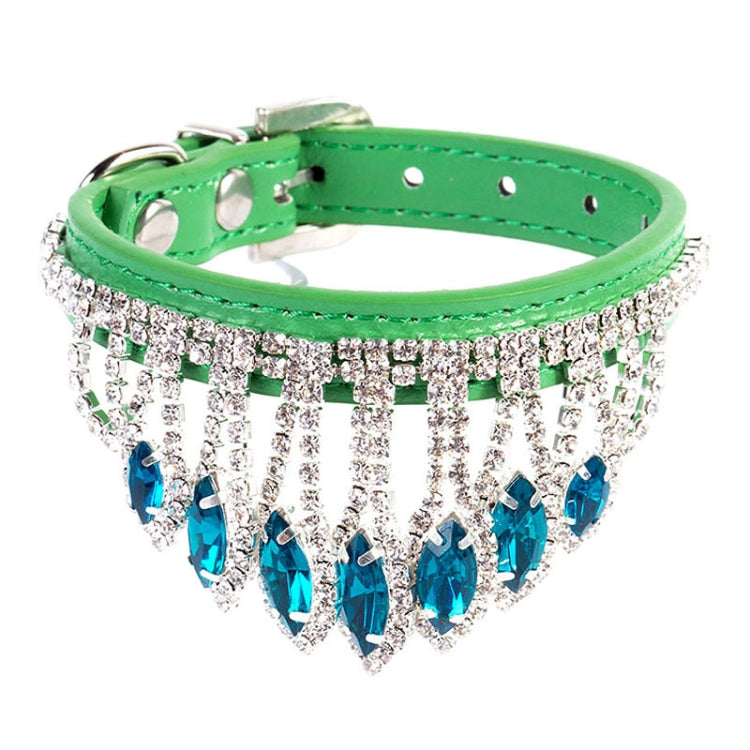 Collar de mascota de diamantes de imitación de gema Collar de mascota de gato cachorro, XS, S, M