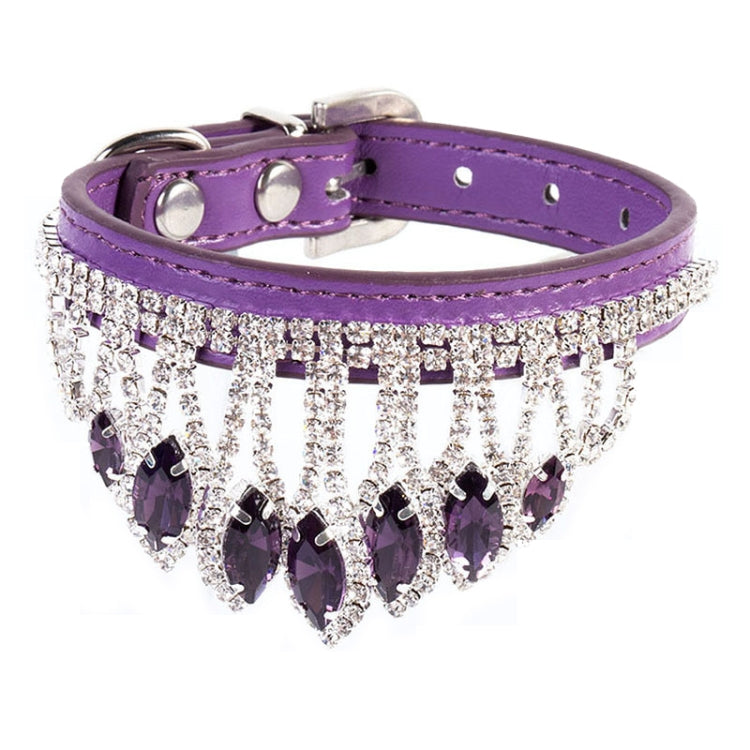 Collar de mascota de diamantes de imitación de gema Collar de mascota de gato cachorro, XS, S, M