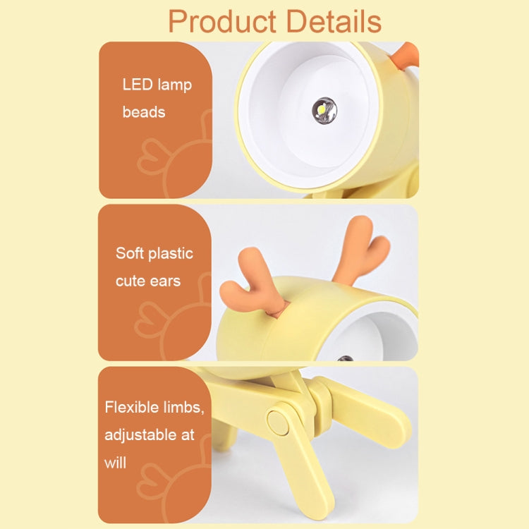 TL-23 LED Mini Lámpara de escritorio plegable de dibujos animados Lámpara de mesa de decoración con forma de mascota para el hogar, Especificaciones:, Dog (Blue), Dog (Green), Dog (Pink), Dog (Beige), Dog (Orange), Dog (Yellow), Deer (Blue), Deer (Gree...