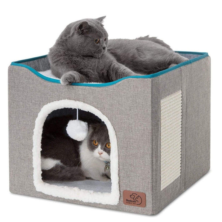 Taburete para mascotas Perrera para mascotas Taburete de almacenamiento plegable para interiores Perrera para perros y gatos, 41 x 41 x 35cm