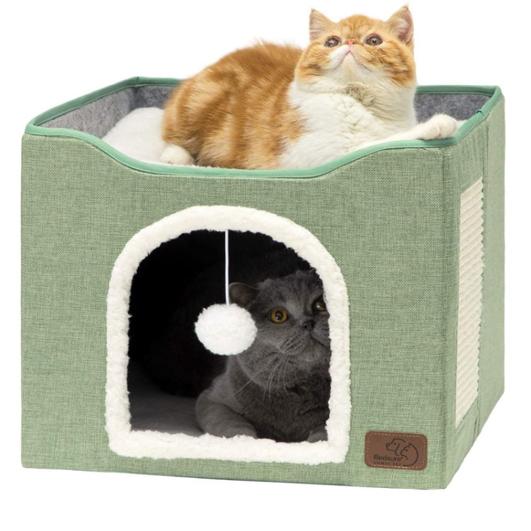 Taburete para mascotas Perrera para mascotas Taburete de almacenamiento plegable para interiores Perrera para perros y gatos, 41 x 41 x 35cm