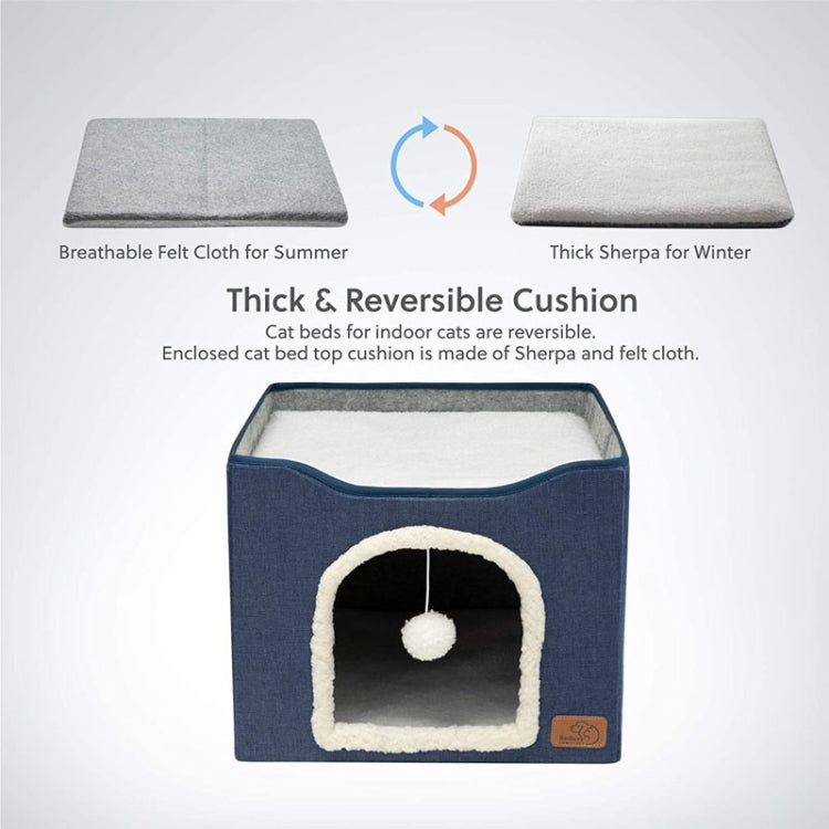 Taburete para mascotas Perrera para mascotas Taburete de almacenamiento plegable para interiores Perrera para perros y gatos, 41 x 41 x 35cm