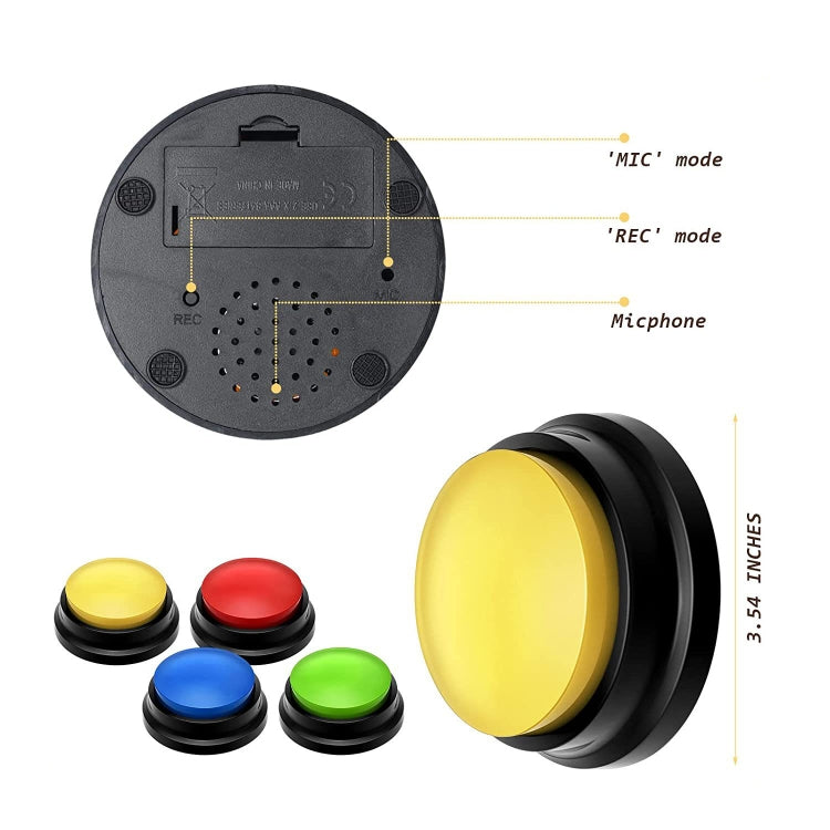 Botón de comunicación para mascotas Dog Vocal Box Recording Vocalizer, Style: Recording Model, Dark Blue, Light Blue, Green, Purple, Red, Orange, Rose Red, Pink, Yellow, Lake Blue, White