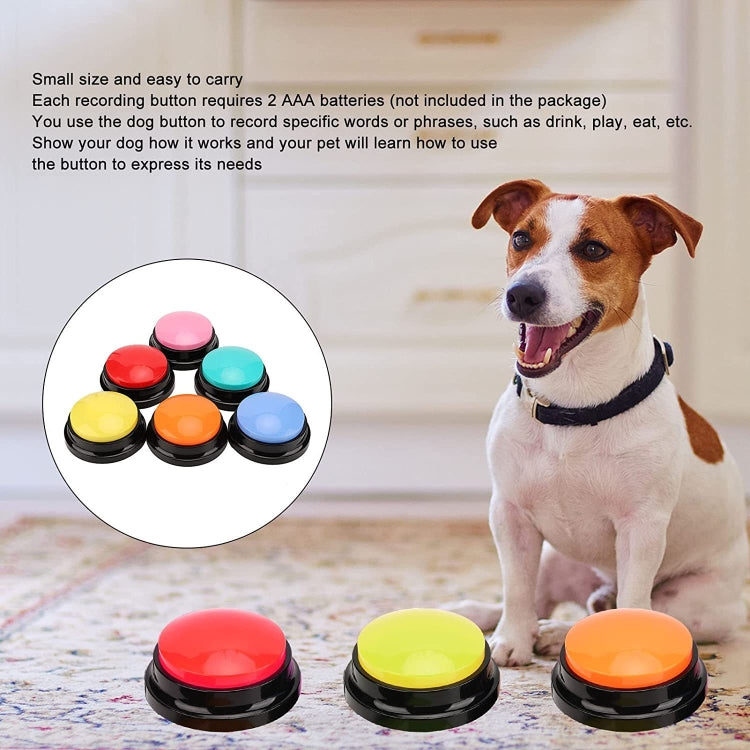 Botón de comunicación para mascotas Dog Vocal Box Recording Vocalizer, Style: Recording Model, Dark Blue, Light Blue, Green, Purple, Red, Orange, Rose Red, Pink, Yellow, Lake Blue, White