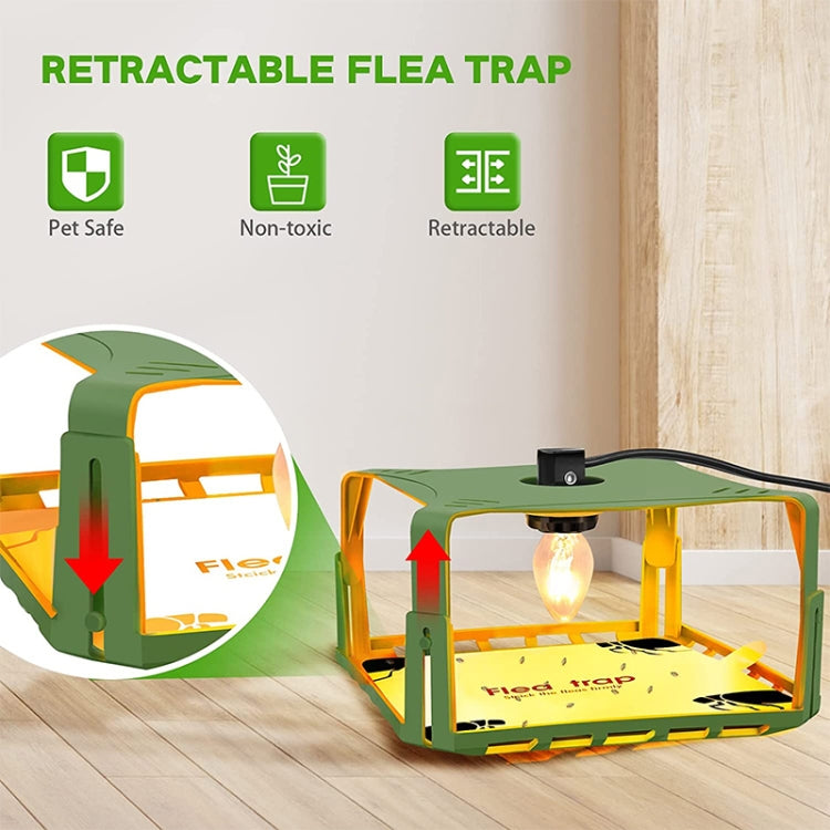 SK121 Trampa para moscas cuadrada Trampa para pulgas para mascotas Colector de luz para pulgas para el hogar, 1pcs, 2pcs