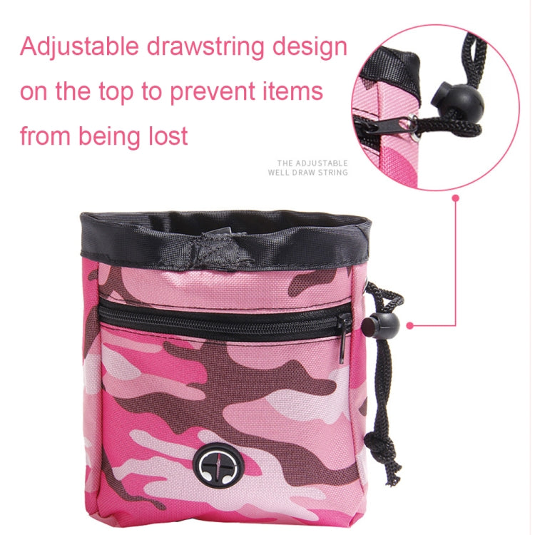 Bolsa multifuncional para entrenamiento de mascotas, bolsa de aperitivos de camuflaje, bolsa portátil para cinturón para caminar para perros, Amarillo, Azul, Rosado, Blanco y Negro
