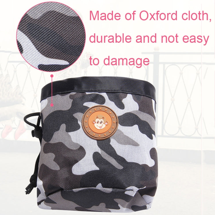 Bolsa multifuncional para entrenamiento de mascotas, bolsa de aperitivos de camuflaje, bolsa portátil para cinturón para caminar para perros, Amarillo, Azul, Rosado, Blanco y Negro