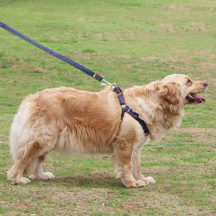 BG-Q1025 correa + correa para el pecho engrosada fuerte Denim Pet Dog Leash Set, S, M, L, XL