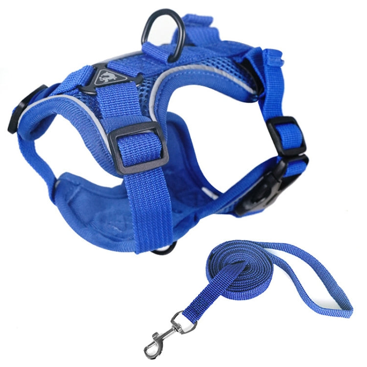 Arnés de chaleco para mascotas + Juego de cuerdas de tracción Arnés reflectante transpirable para perros y gatos, S, M, L, XL