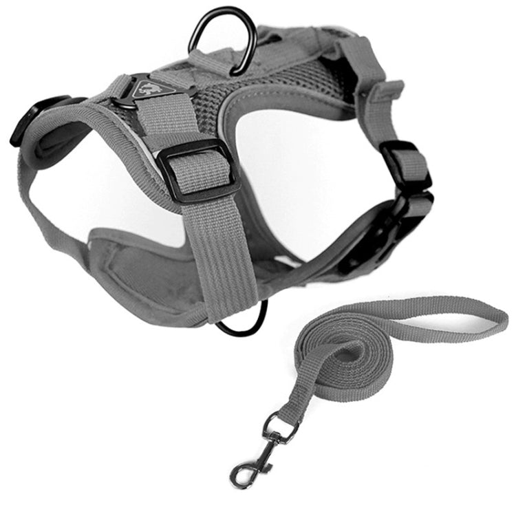 Arnés de chaleco para mascotas + Juego de cuerdas de tracción Arnés reflectante transpirable para perros y gatos, S, M, L, XL