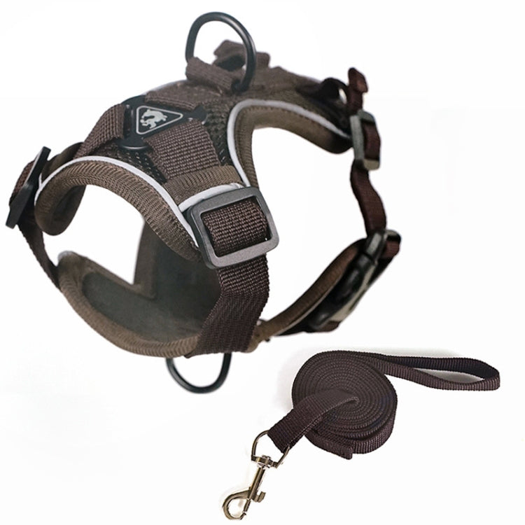 Arnés de chaleco para mascotas + Juego de cuerdas de tracción Arnés reflectante transpirable para perros y gatos, S, M, L, XL