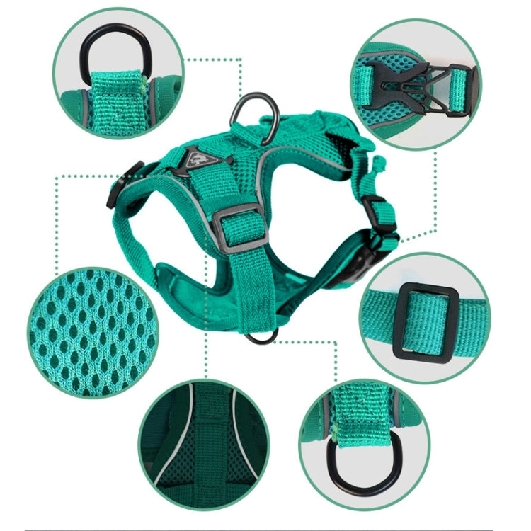 Arnés de chaleco para mascotas + Juego de cuerdas de tracción Arnés reflectante transpirable para perros y gatos, S, M, L, XL