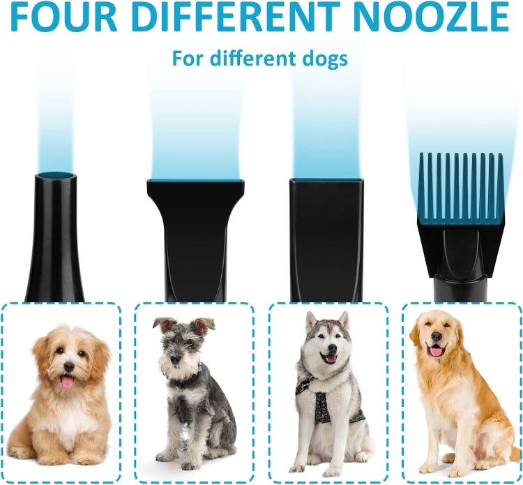 Secador para perros de 2100 W, velocidad continua, chorro de pelo para mascotas con aspiradora